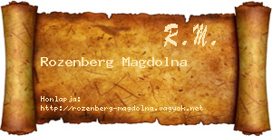 Rozenberg Magdolna névjegykártya